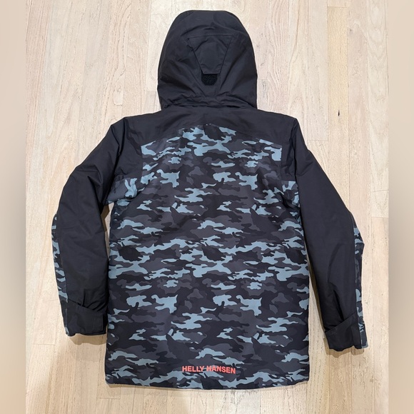 Helly Hansen Black and Gray Camo Tornado Jacket - Size 14 - Picture 3 of 5